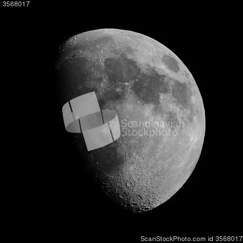 Image of Black and white Gibbous moon