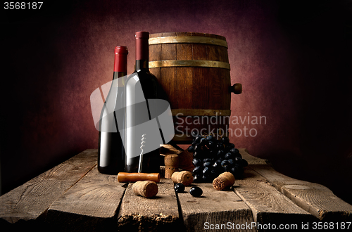 Image of Wine and corkscrew