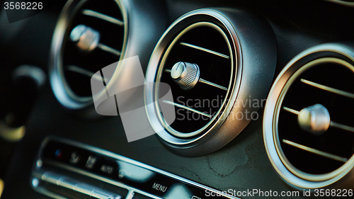 Image of Luxury car interior details.