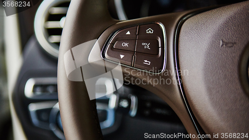 Image of Luxury car interior details.