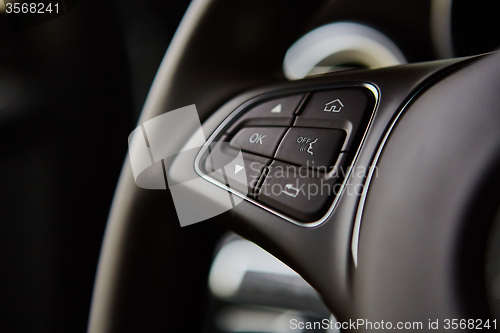 Image of Luxury car interior details.