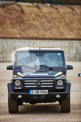 Image of Kiev, Ukraine - OCTOBER 10, 2015: Mercedes Benz star experience. The interesting series of test drives