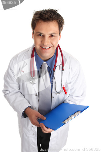 Image of Doctor with medical record.