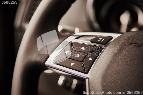 Image of Luxury car interior details.