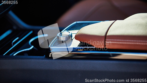 Image of Luxury car interior details.