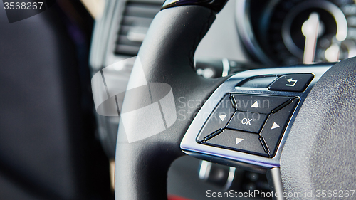 Image of Luxury car interior details.