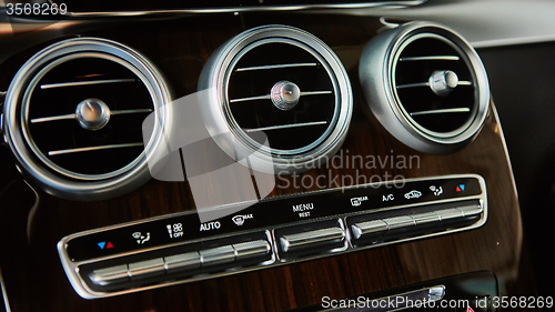 Image of Luxury car interior details.