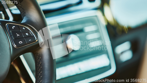 Image of Luxury car interior details.