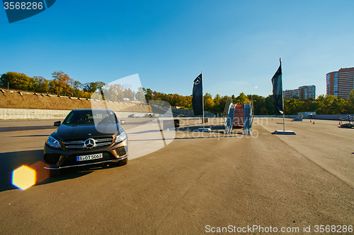 Image of Kiev, Ukraine - OCTOBER 10, 2015: Mercedes Benz star experience. The series of test drives