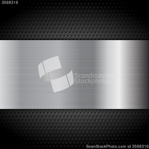 Image of Metal texture plate on perforated background