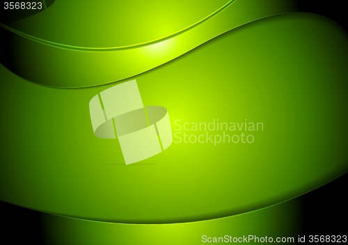 Image of Abstract green wavy vector background