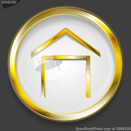 Image of Concept golden house symbol logo