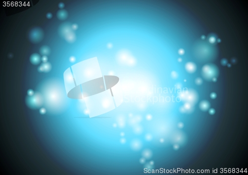 Image of Bright blue abstract shiny lights background