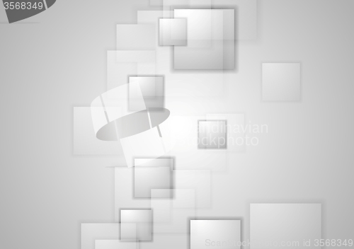 Image of Abstract grey squares tech background