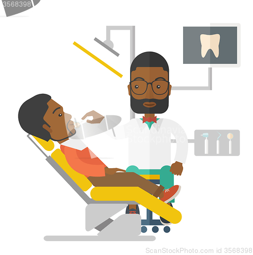 Image of Patient and dentist.