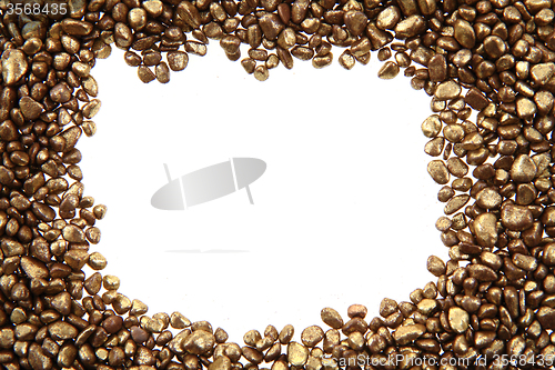 Image of golden stones as easy frame