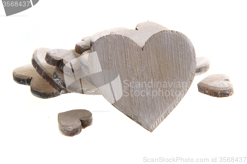 Image of wooden hearts isolated