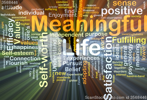 Image of Meaningful life background concept glowing