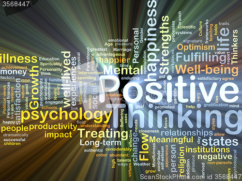 Image of Positive thinking background concept glowing