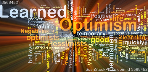 Image of Learned optimism background concept glowing