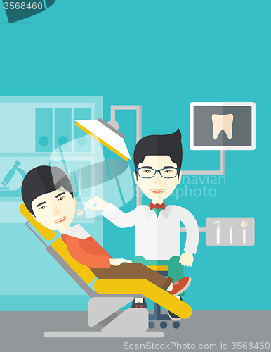 Image of Patient and dentist.