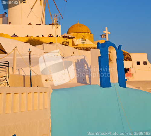 Image of old mill in santorini greece europe  and the sky sunrise