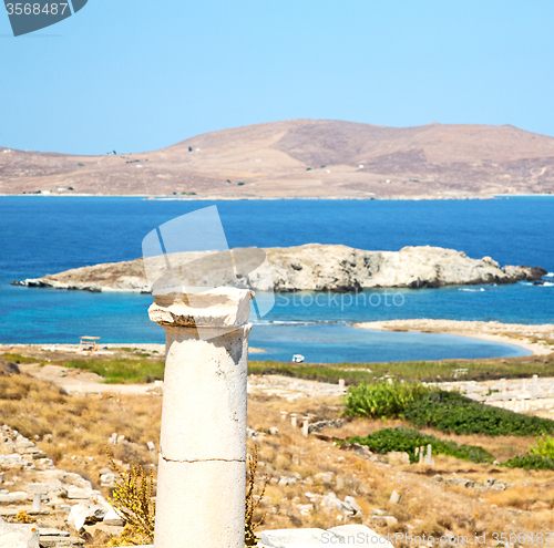 Image of temple  in delos greece the historycal acropolis and old ruin si