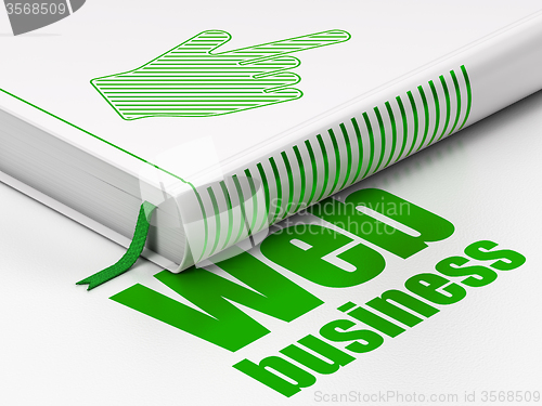 Image of Web design concept: book Mouse Cursor, Web Business on white background