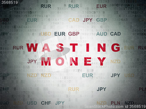 Image of Banking concept: Wasting Money on Digital Paper background
