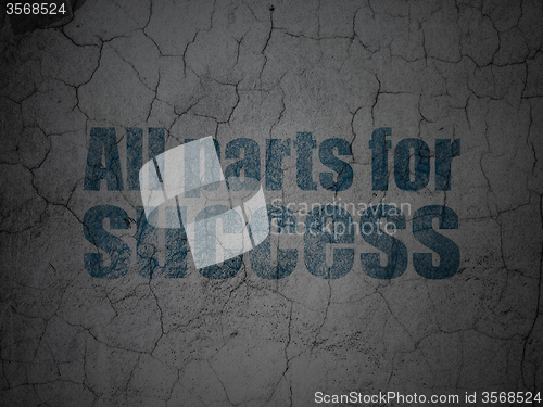 Image of Business concept: All parts for Success on grunge wall background