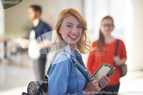 Image of student girl with tablet computer