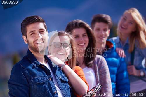 Image of happy students group