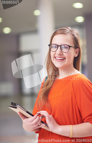 Image of student girl with tablet computer
