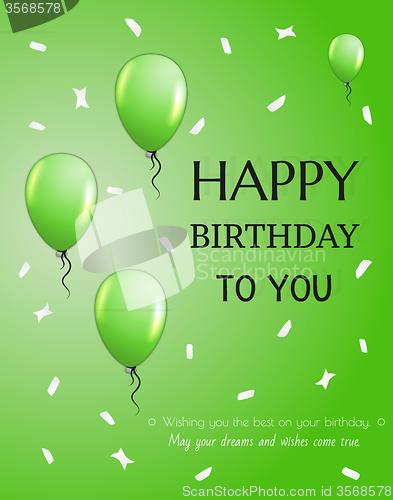 Image of birthday card with balloons