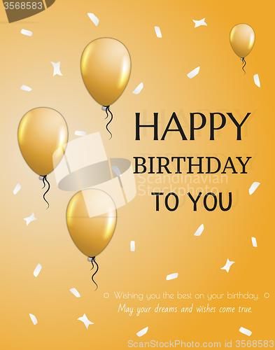 Image of birthday card with balloons