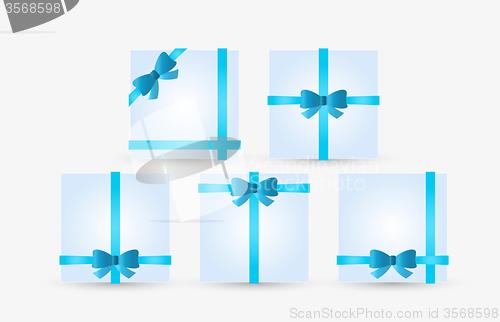 Image of present with blue ribbon