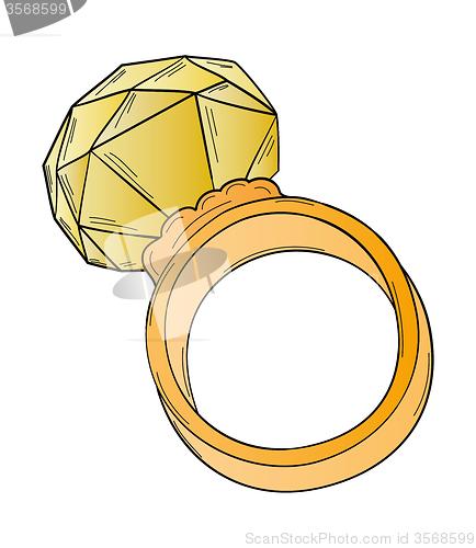 Image of gold ring with big stone