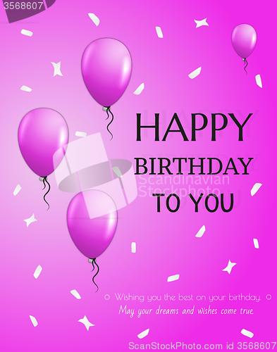 Image of birthday card with balloons