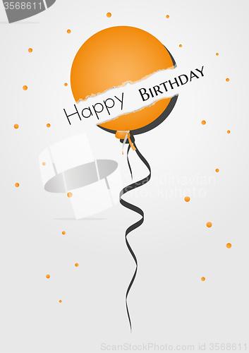 Image of birthday card with broken balloon