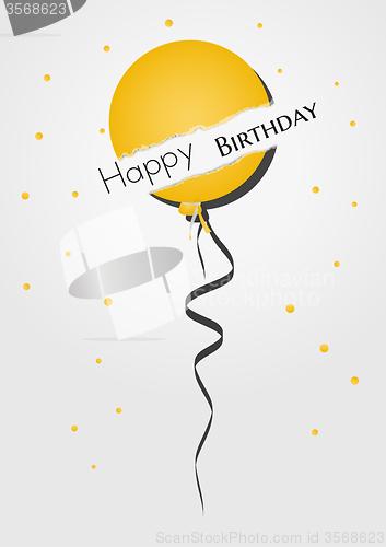 Image of birthday card with broken balloon