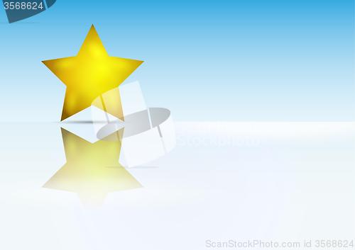 Image of gold star with reflection