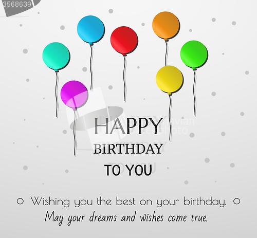 Image of circle balloons, birthday card