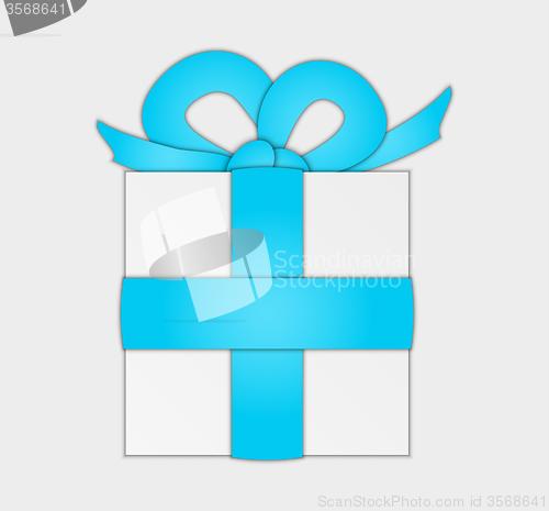 Image of present with blue ribbon