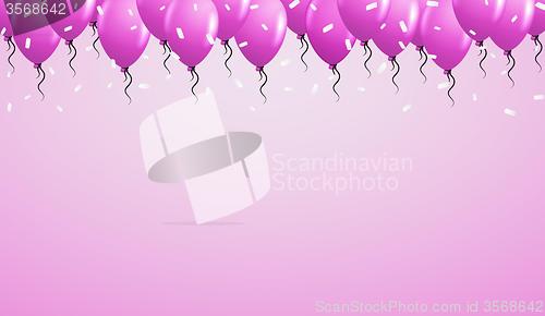 Image of violet balloons on violet background