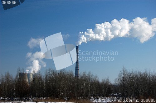 Image of Air pollution. Power plant