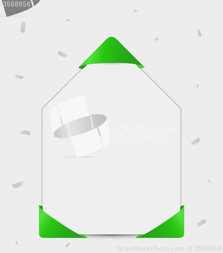 Image of blank card with confetti and ribbons