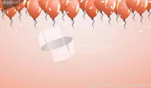 Image of balloons on orange background