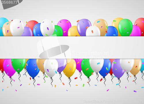 Image of balloons and white clean banner