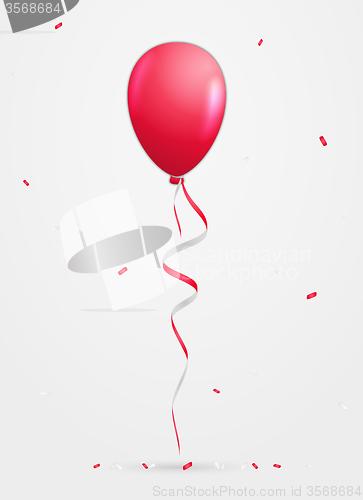 Image of balloon and confetti