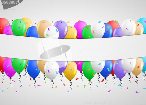 Image of balloons and white clean banner